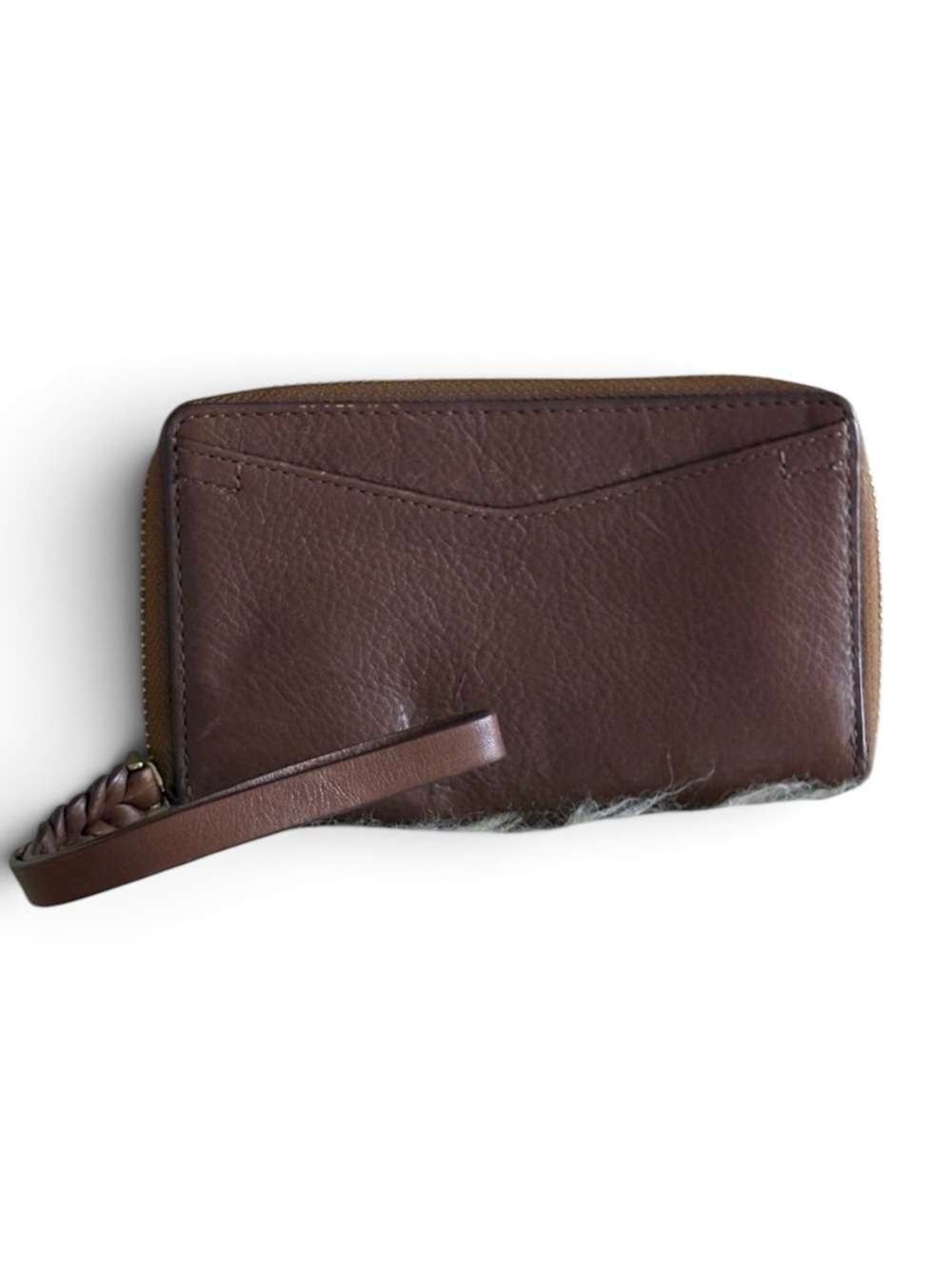 Fossil Tan Leather Wallet Clutch Wristlet